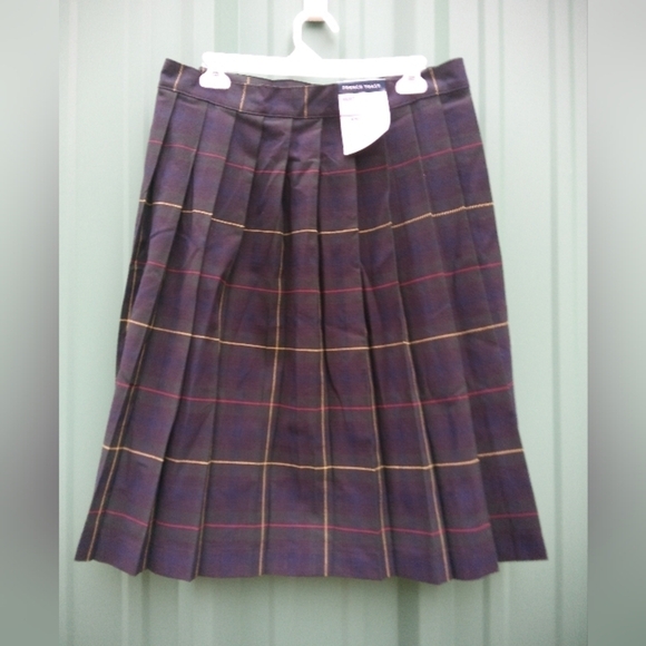 New Women's French Toast Tartan Plaid Pleated Midi Skirt Size 6 Dark Academia - Picture 1 of 4